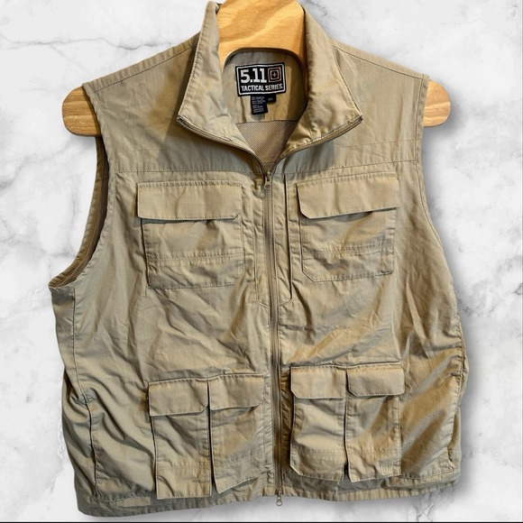 5.11 Tactical Ranger Vest Size 3XL Tan Conceal Multi Pocket Rip Stop - Picture 1 of 7